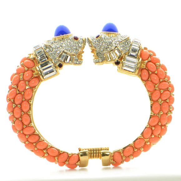 Vintage Kenneth Jay Lane KJL Koi Fish Cuff Bracelet